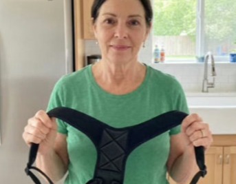 Miriam, a satisfied TrueFit Posture Corrector customer from Idaho, sharing her 5-star experience